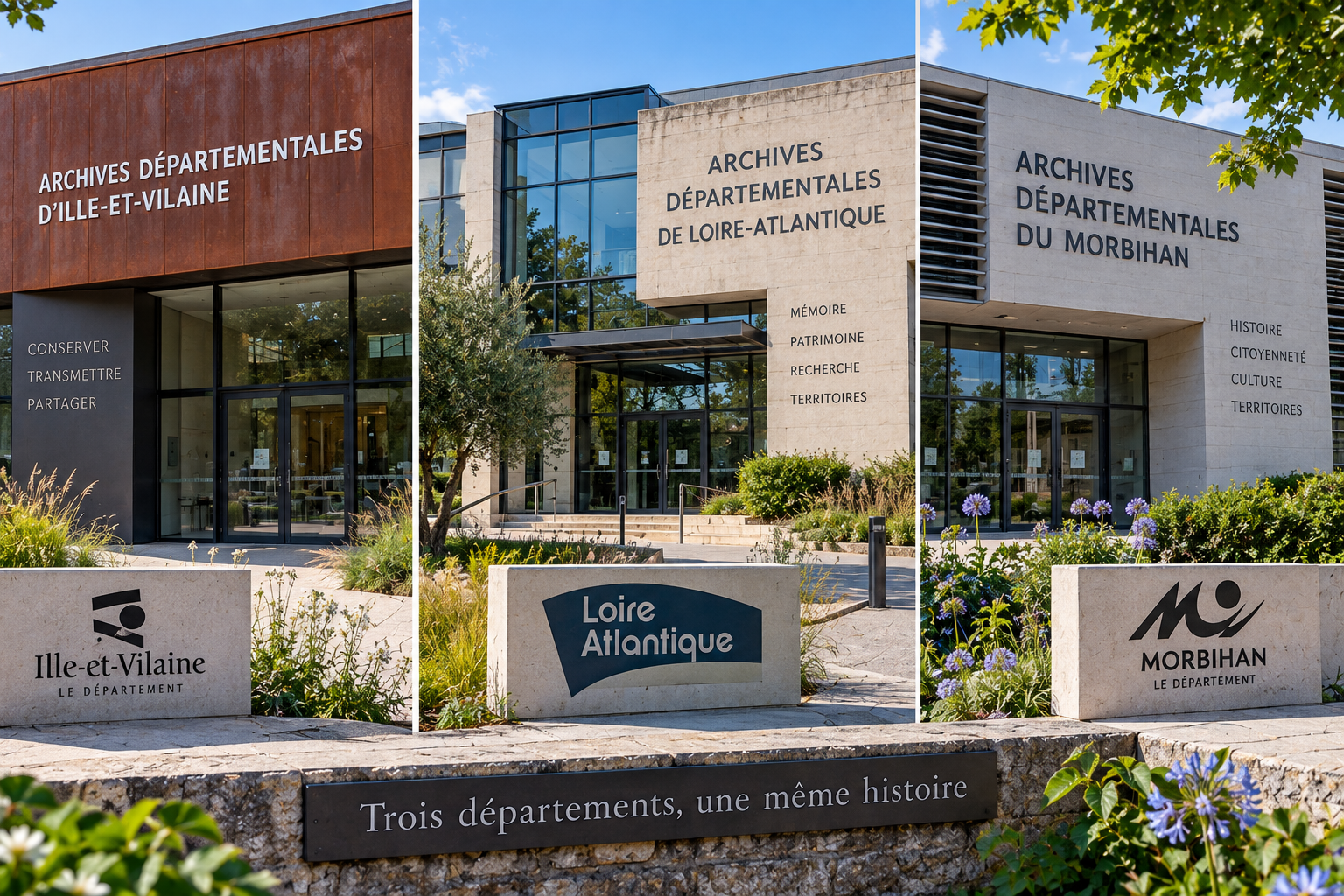 Bâtiments d’archives départementales d’Ille-et-Vilaine, de Loire-Atlantique et du Morbihan