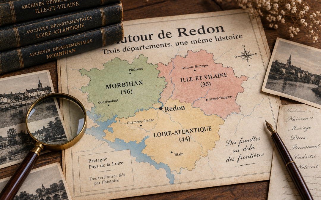 Généalogie autour de Redon : trois départements à explorer