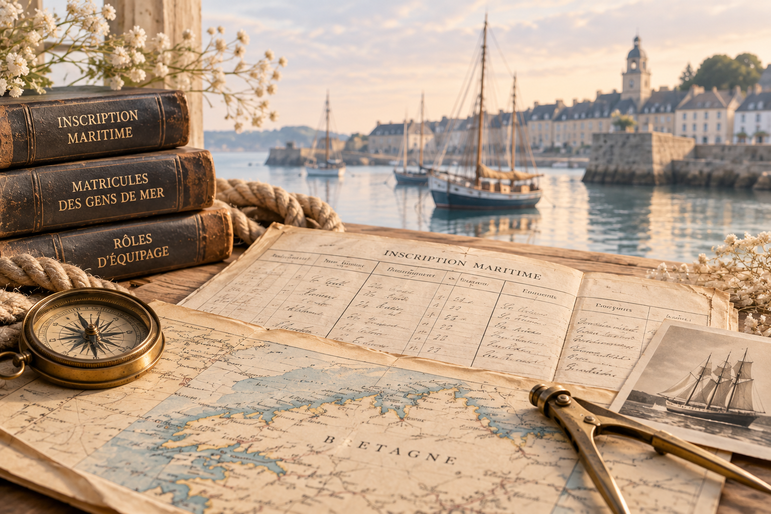 Registre d’inscription maritime, matricules de marins et rôles d’équipage dans un port breton